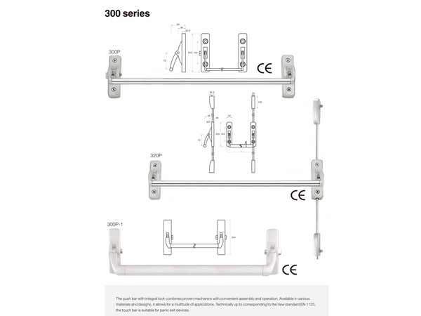 Thanh thoát hiểm đơn Top one 300 SERIES