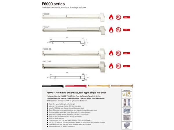 Thanh thoát hiểm đơn Top one F6000 SERIES