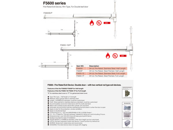Thanh thoát hiểm đôi Top one F5600 SERIES